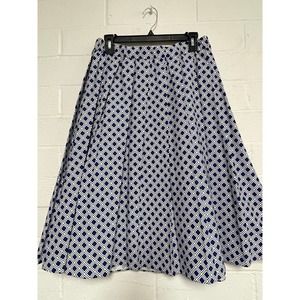 Michael Kors Women's Flared Skirt | Blue and White | Size S